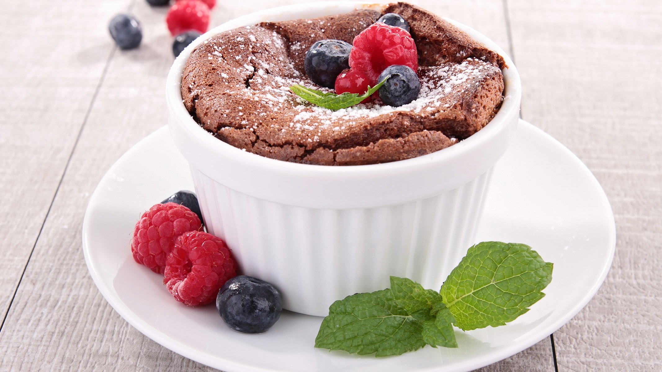 warm chocolate souffle