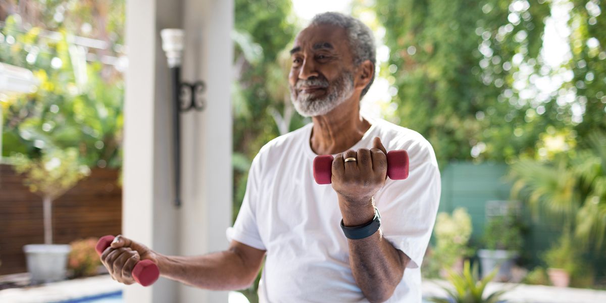 senior man working out to relieve pain 