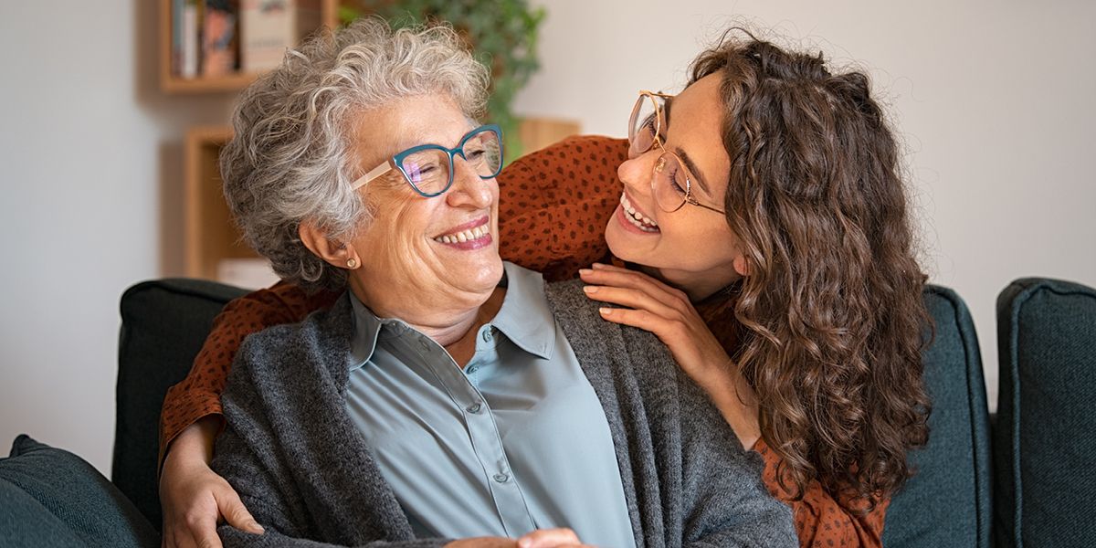 Senior woman with daughter