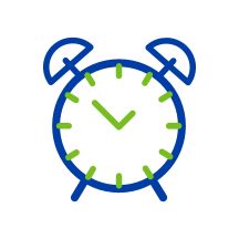   Alarm Clock Dark Blue and Green Icon