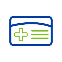   Medicare Card Dark Blue and Green Icon