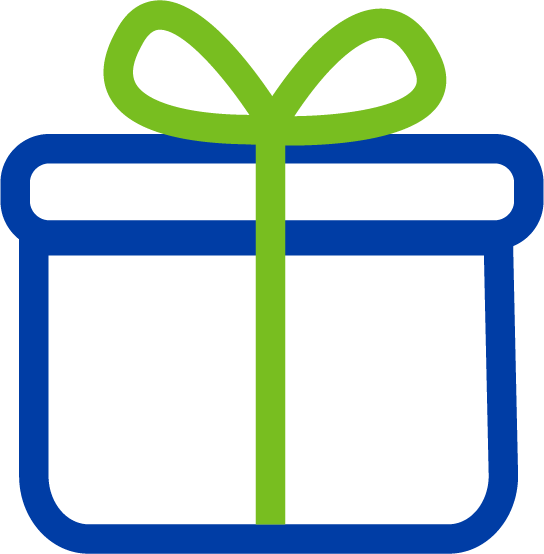gift dark-blue and green Icon
