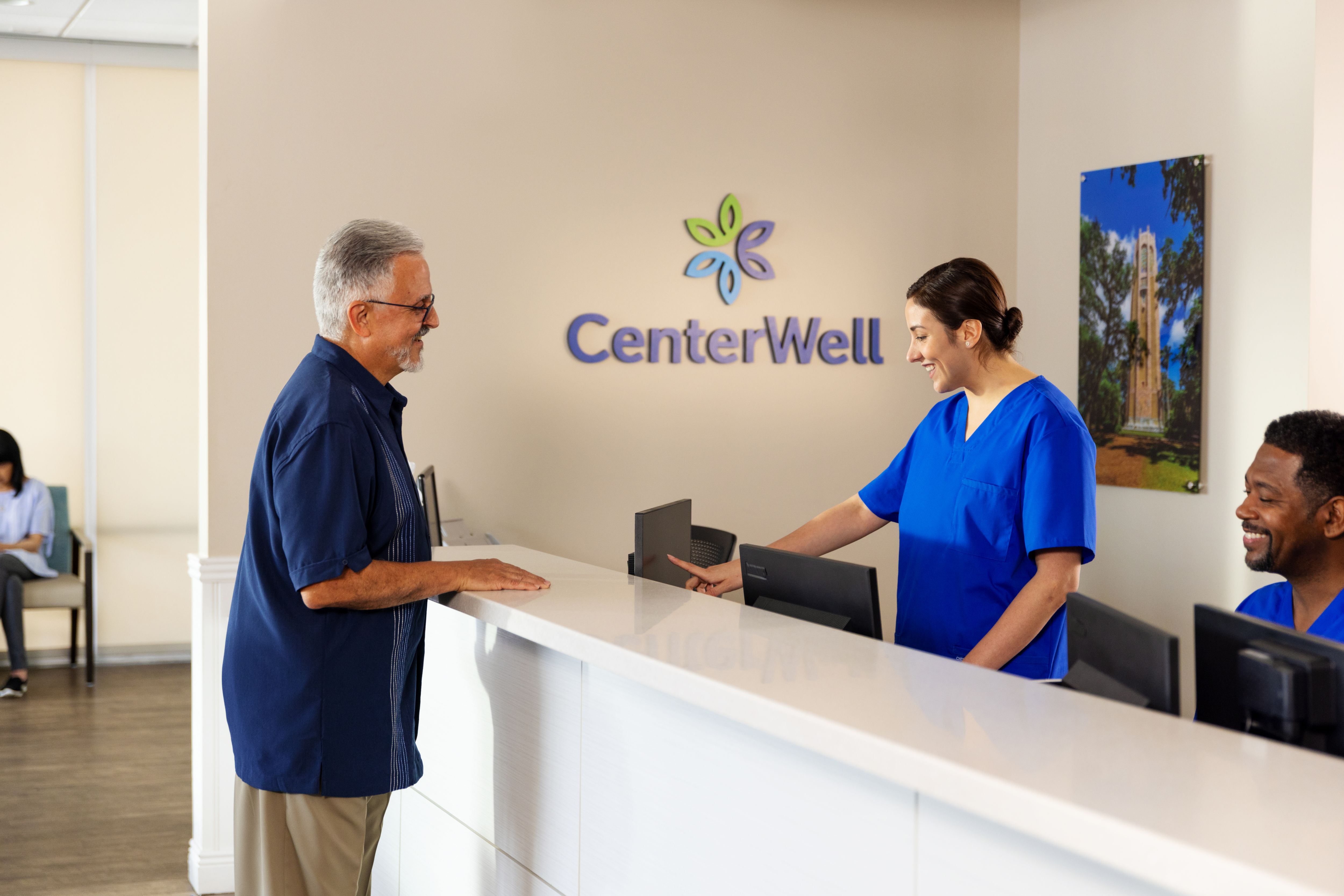 Center front desk check in staff