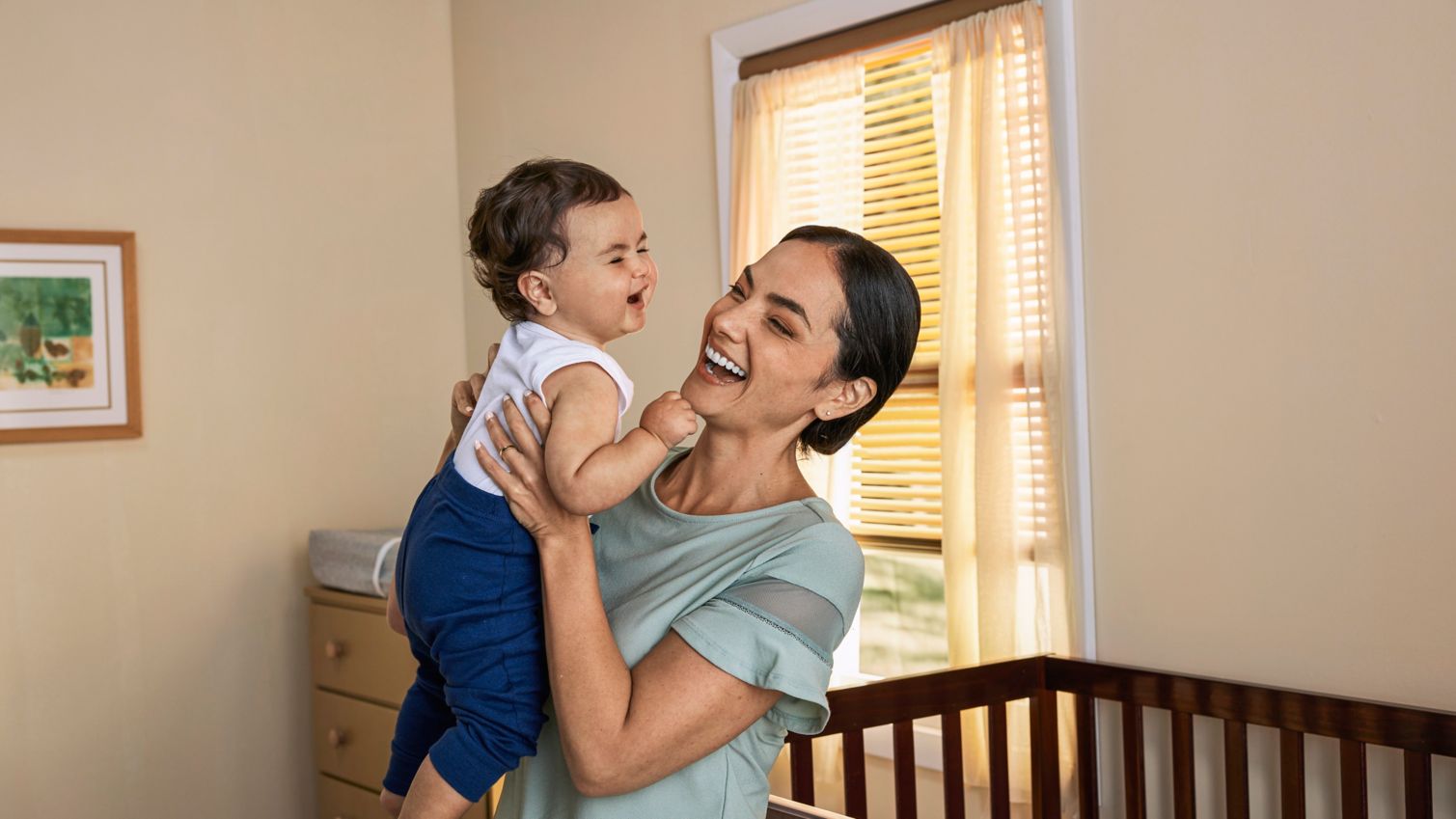 Parent holding infant