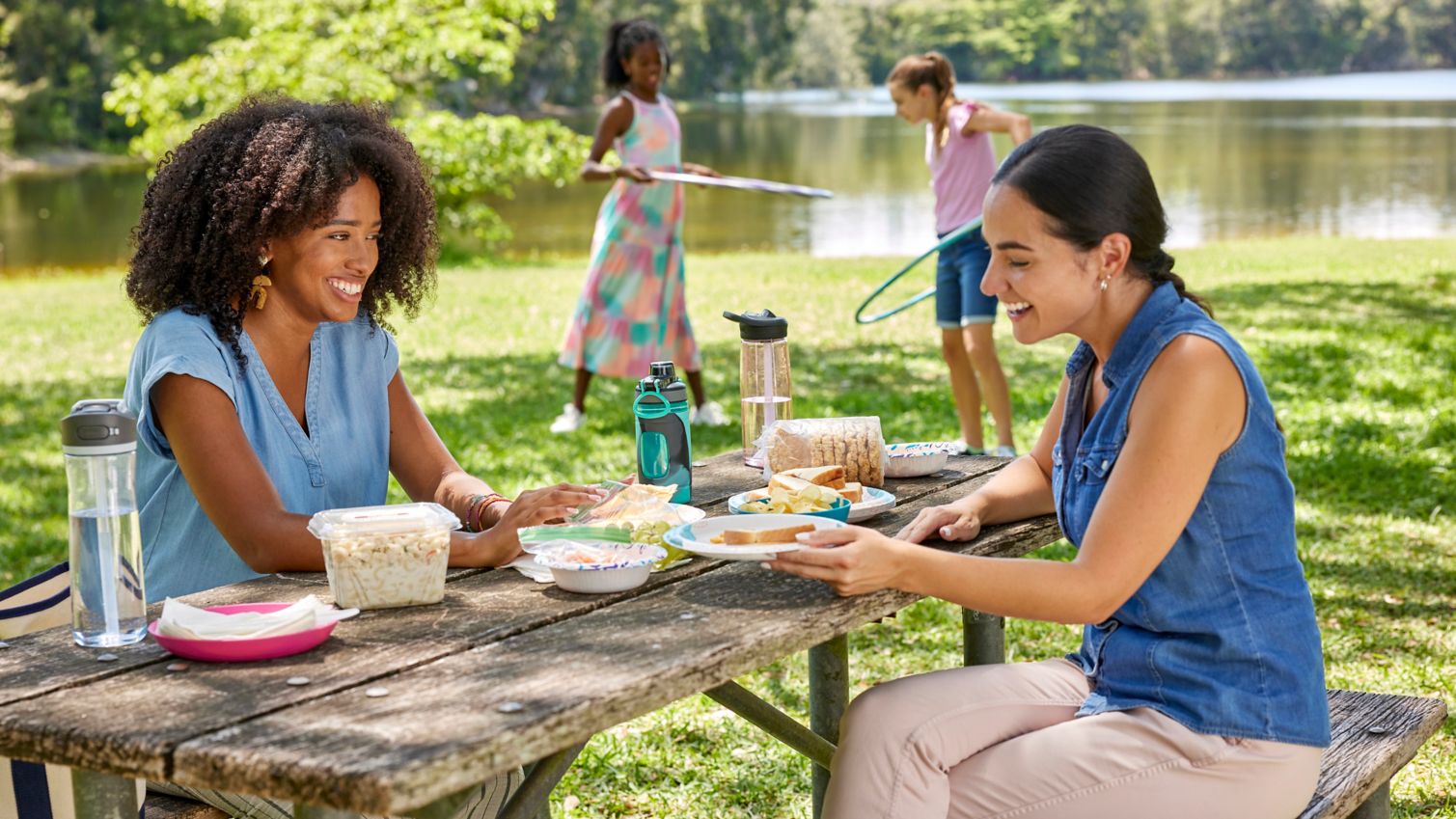 Friends on a picnic in the park