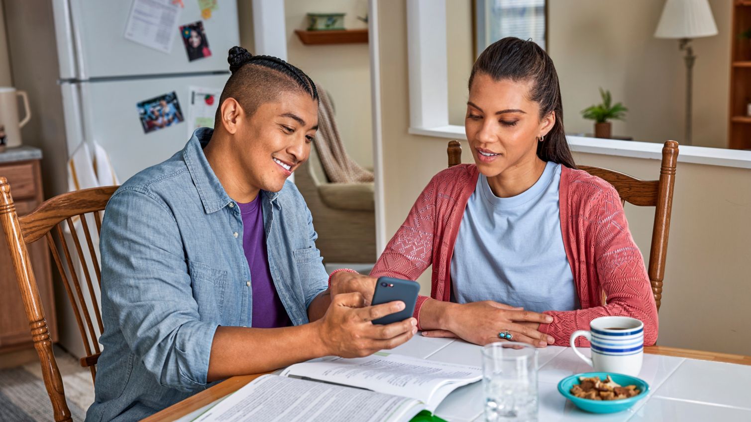 Adults viewing phone