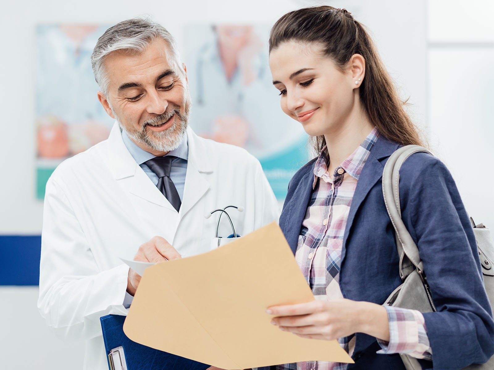 Doctor talking with patient