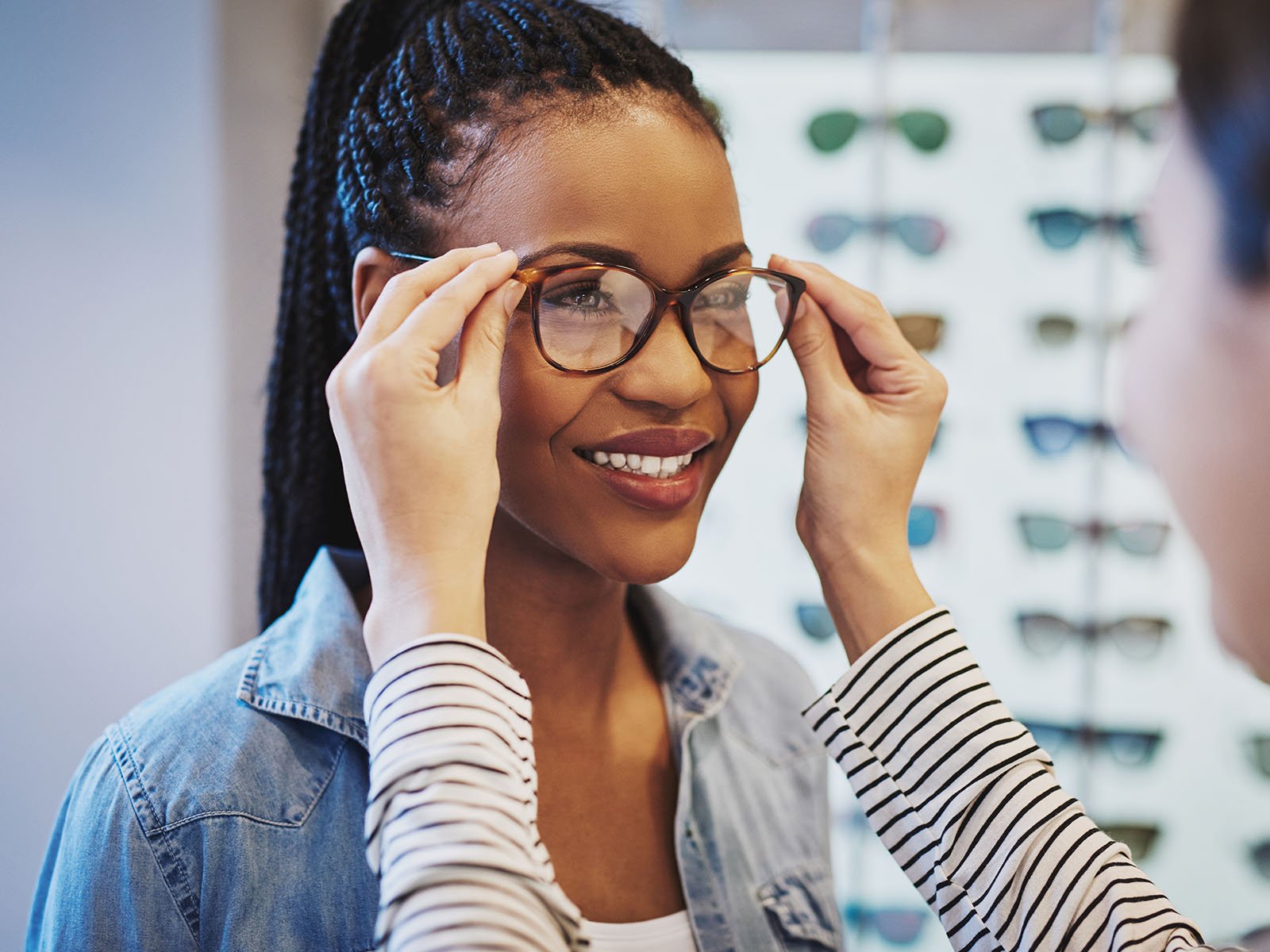 Women getting new glasses