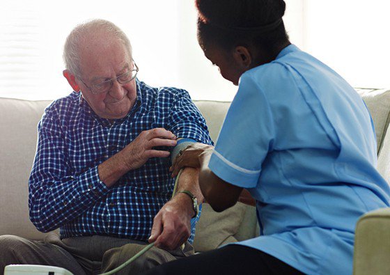 Man getting a blood pressure test