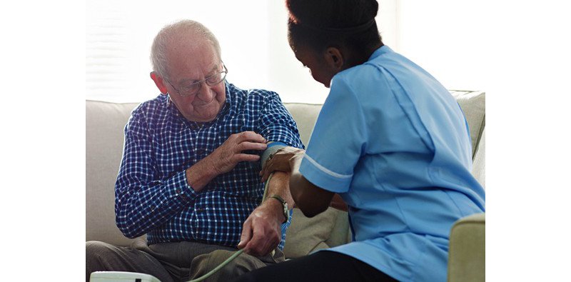 Man getting a blood pressure test