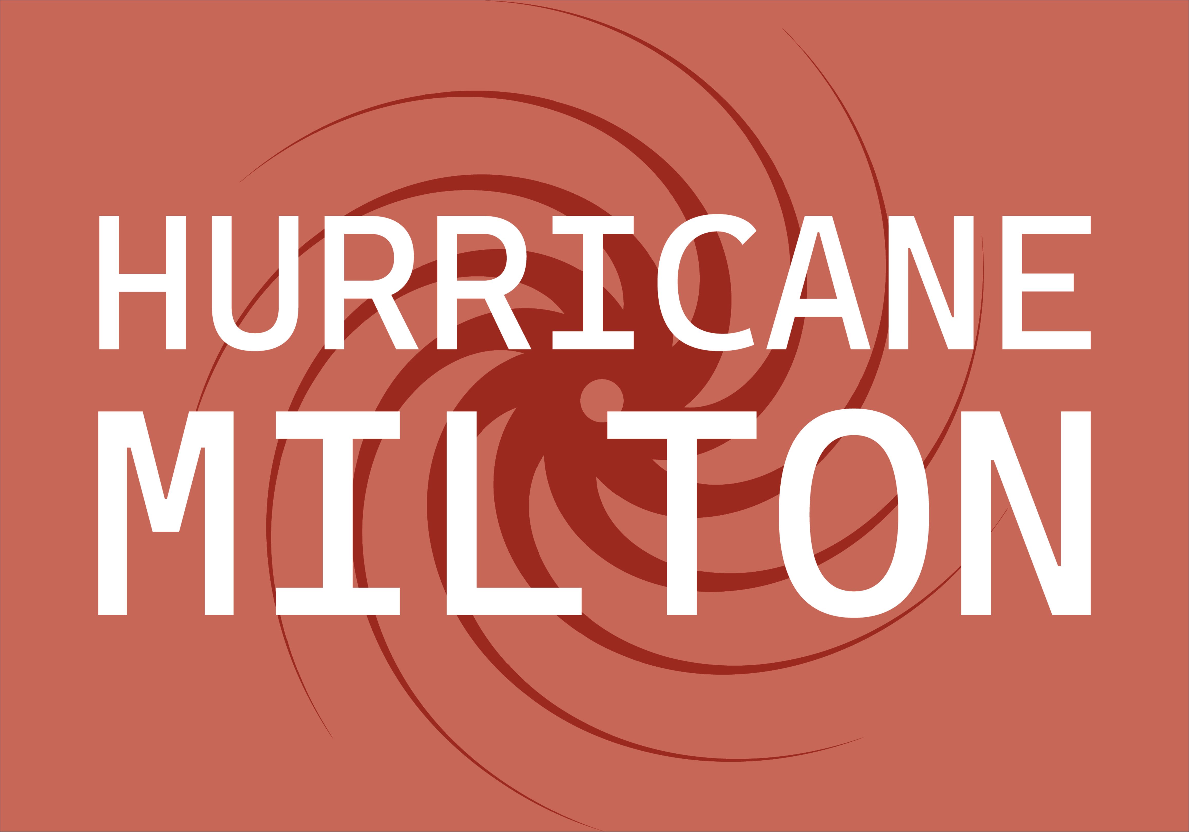 Fondo rojo de Huracán Milton de alerta