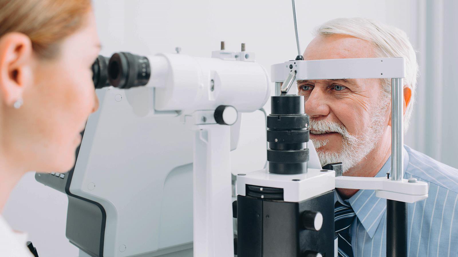 Man getting eyes checked