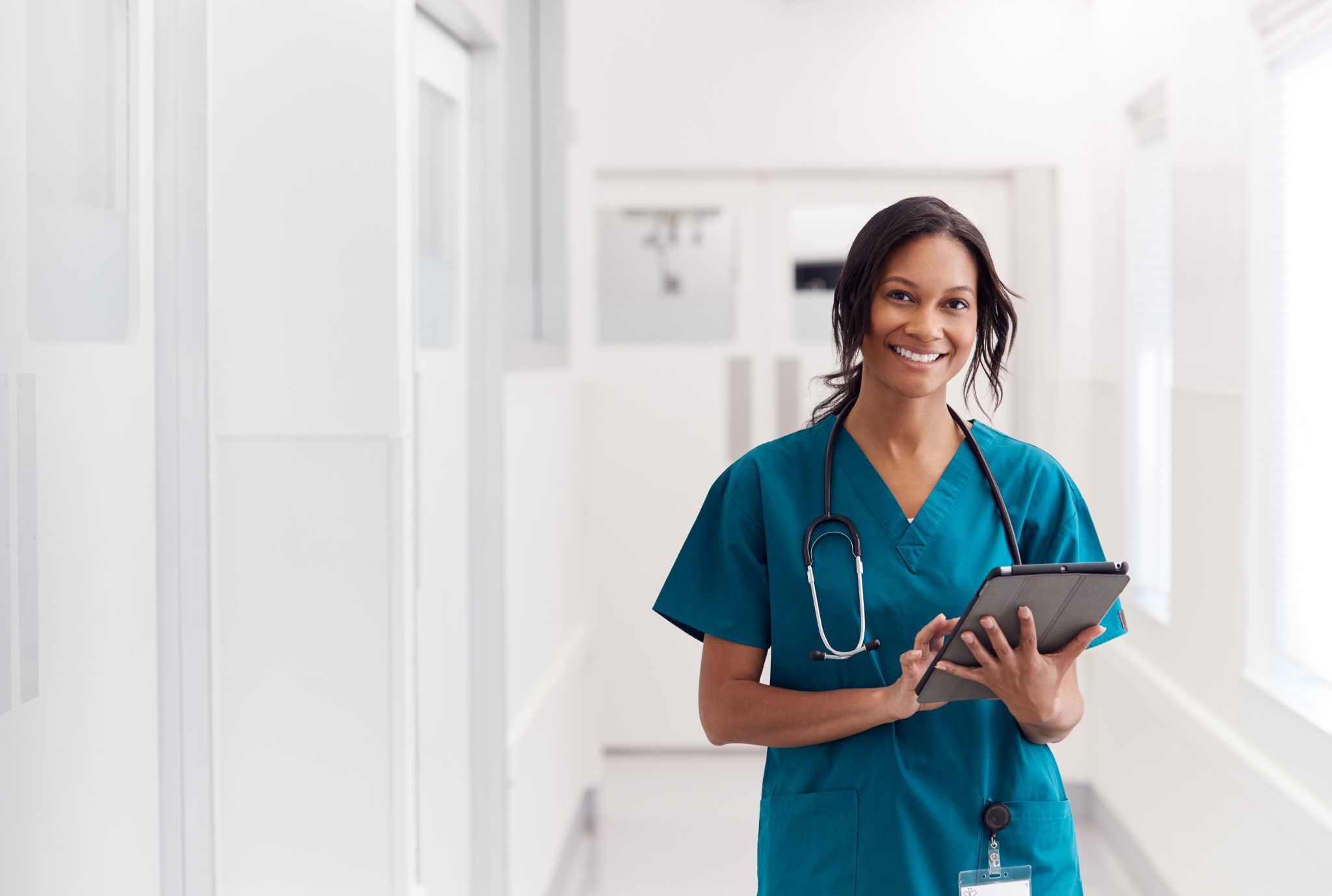 Nurse holding iPad