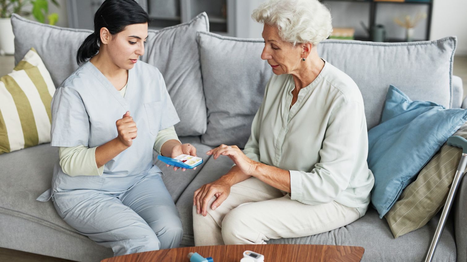 A nurse makes a house call.