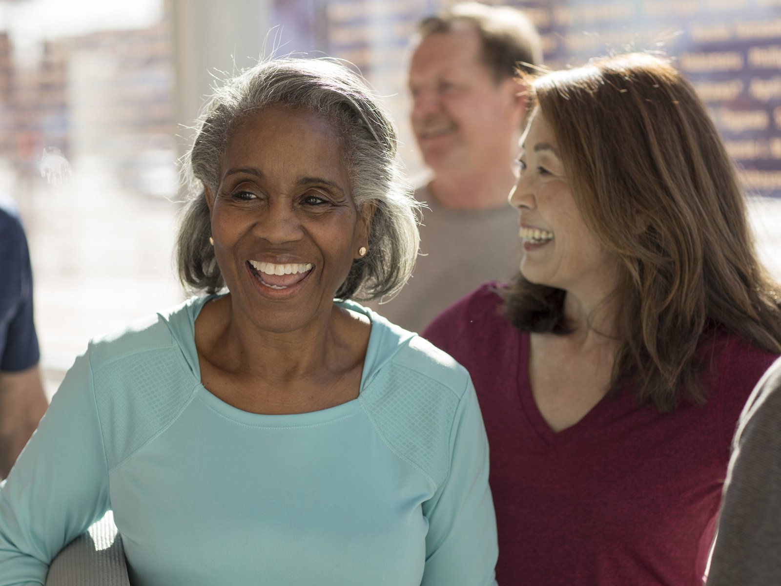 Women smiling