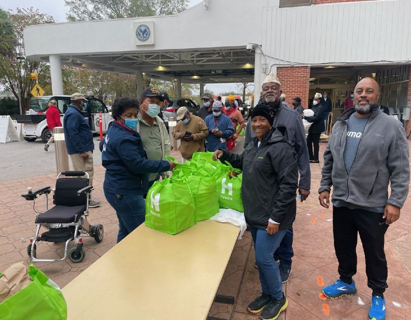 Humana team working food bank