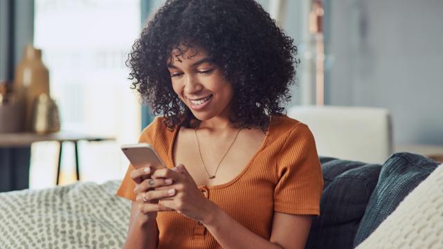 Medicaid member accesses MyHumana on her phone