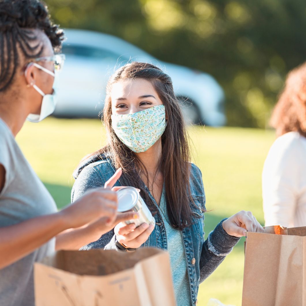 Community members getting support during an emergency