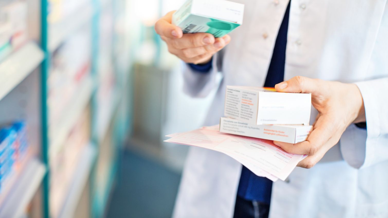 Pharmacist prepares a prescription