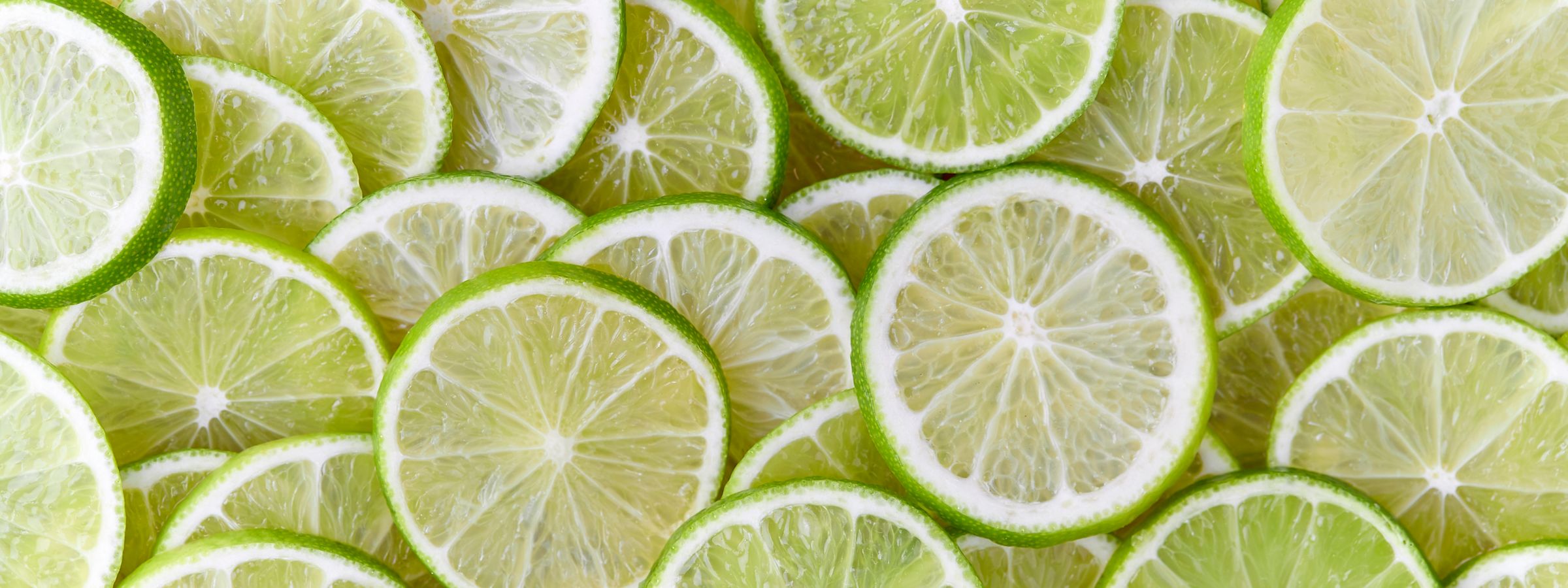 Fresh cut limes.