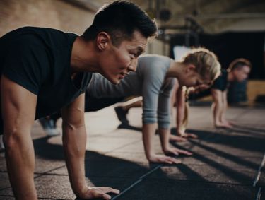 Group of people at fitness class