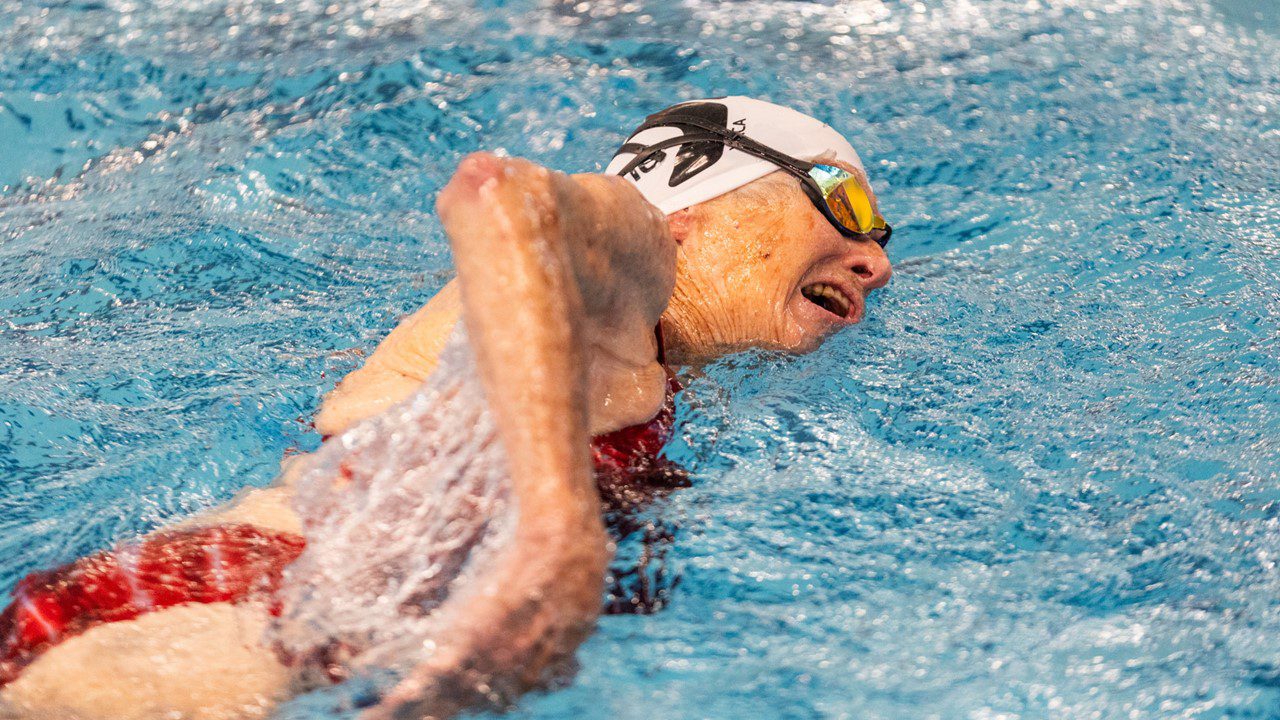 Judy Young swimming at 2023 National Senior Games