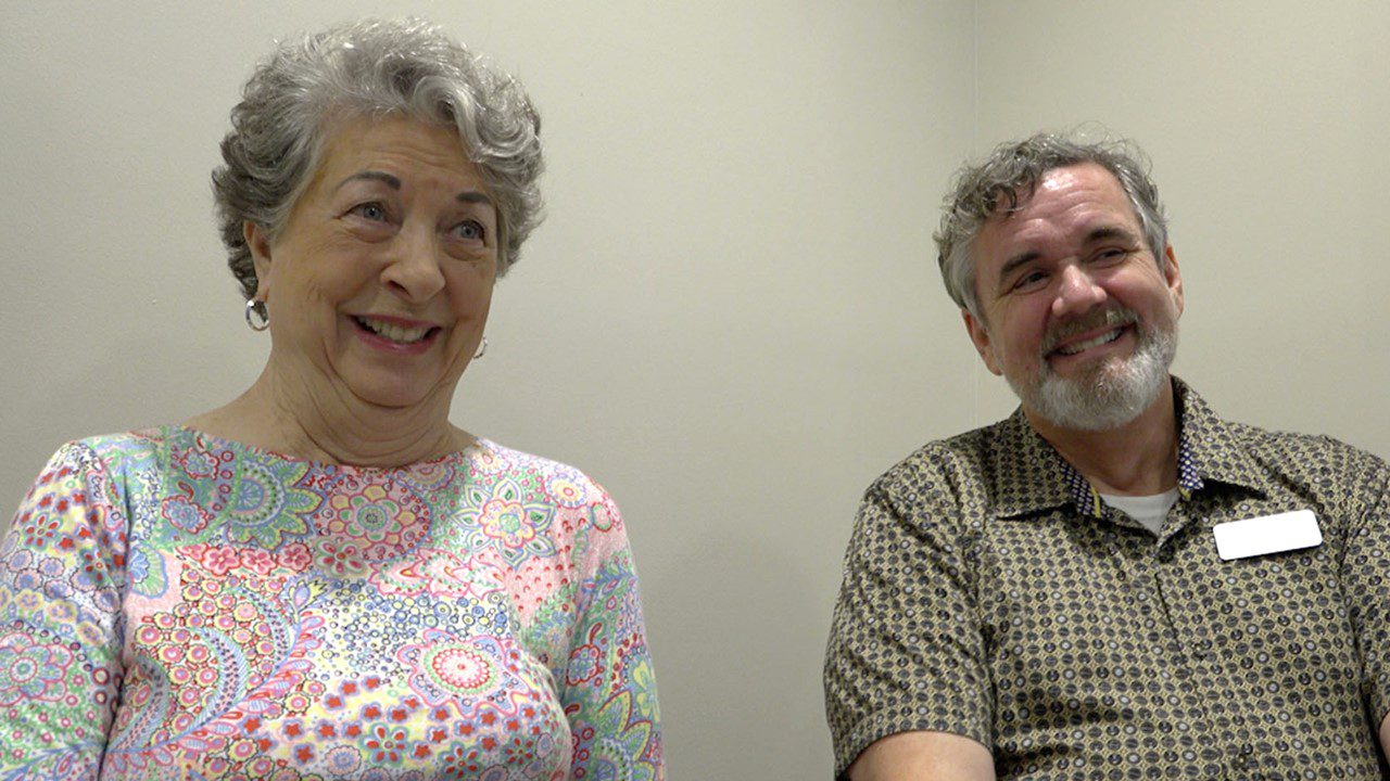 White older female patient being interviewed with her male primary care physician