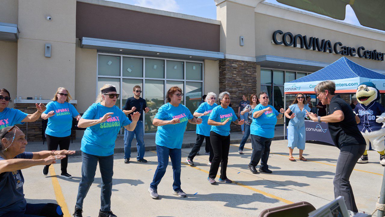 Seniors exercising at Conviva