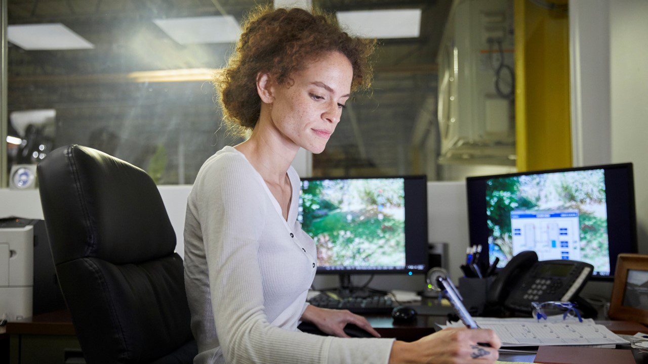 Woman working at desk