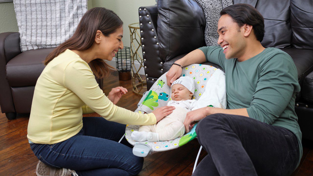 Young family with baby