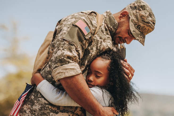veteran with family
