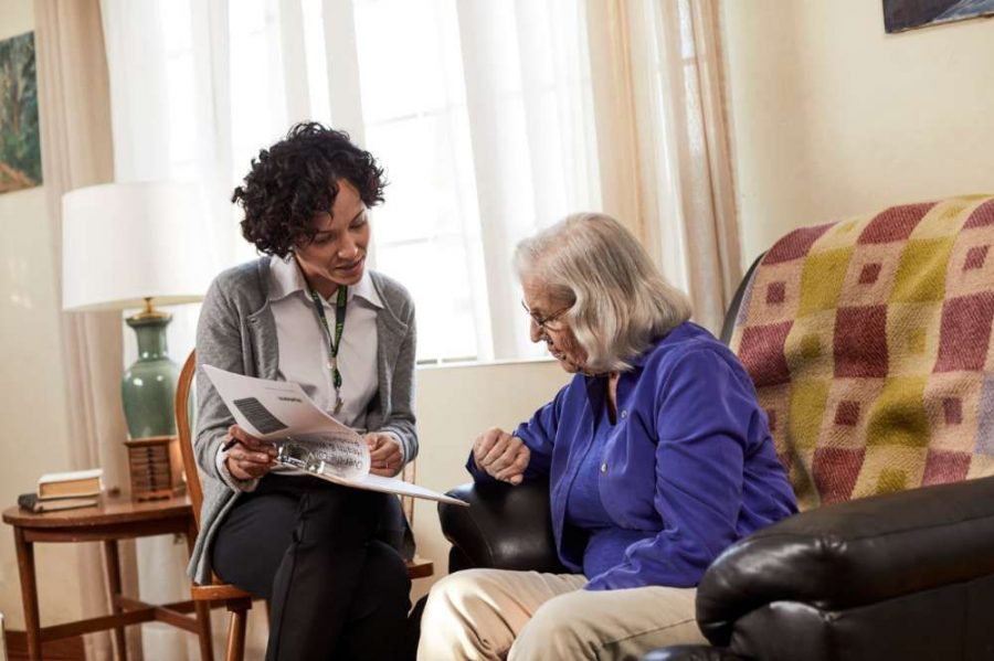 Patient discussing her results with Dr.